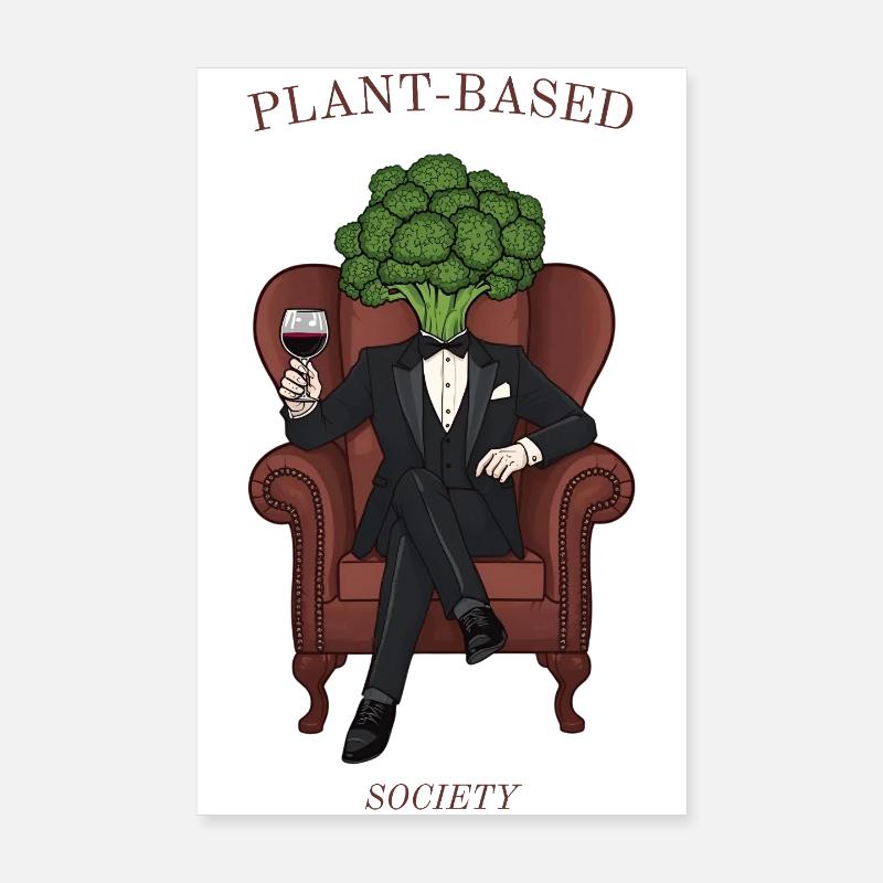 Plant Based Society – Brocoli élégant Poster 20 x 30 cm