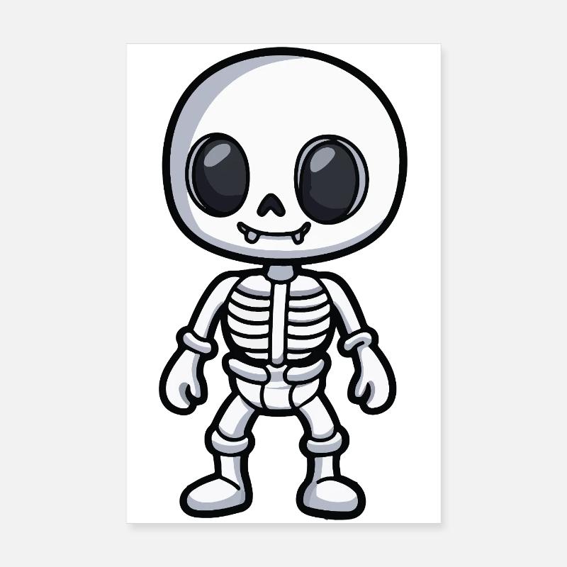 Skelett Halloween Comic Poster 20x30 cm
