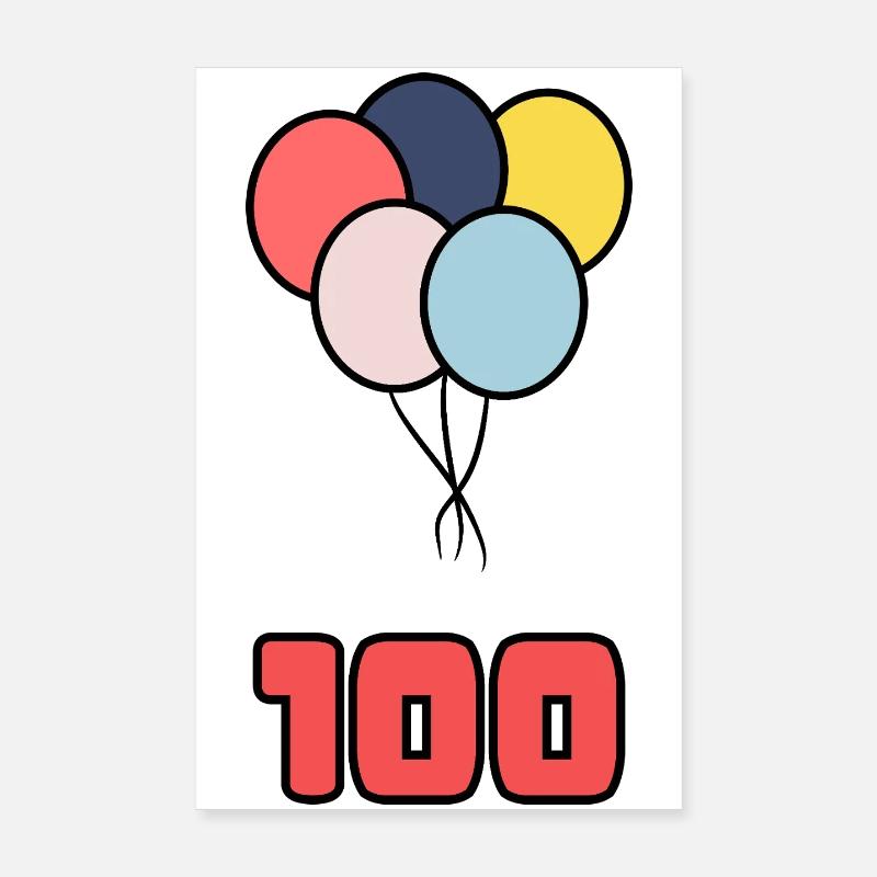 100. 100 ANS. 100e ANNIVERSAIRE. ANNIVERSAIRE 100  Poster 20 x 30 cm