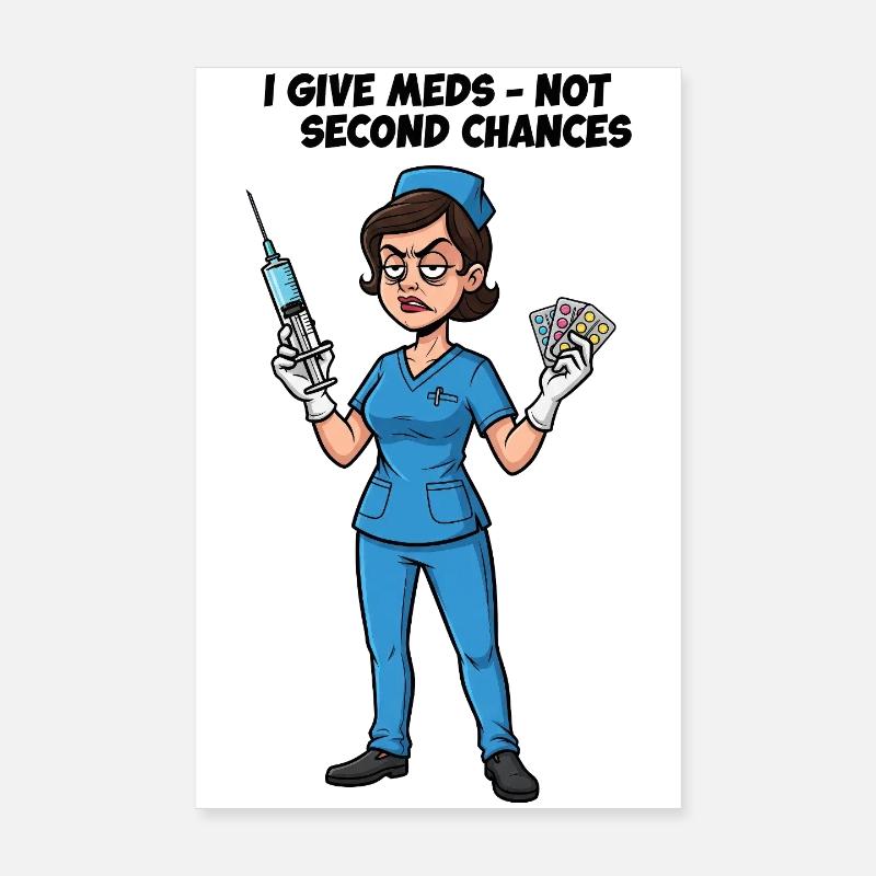 Pflegeheldin Spritze Pillen Krankenschwester Poster 20x30 cm
