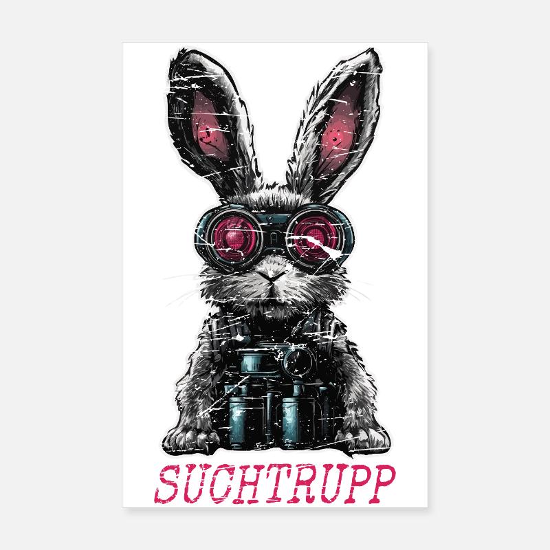 Easter Search Party Cool Easter Bunny Poster 8" x 12" (20x30 cm)