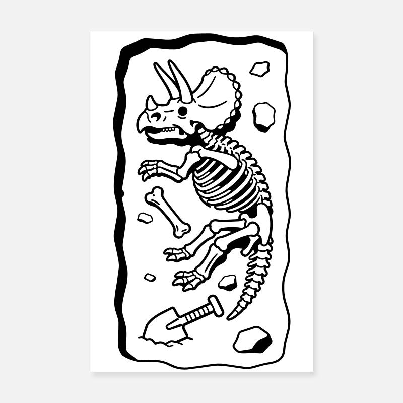 Triceratops Bones Poster 8" x 12" (20x30 cm)
