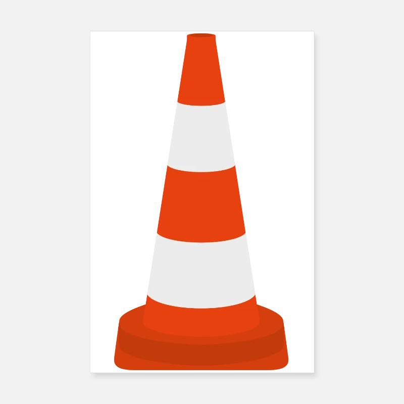 Pylons Cone Traffic Cone Warning Cone Cone Icon Poster 8" x 12" (20x30 cm)