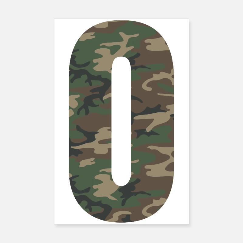 Tough number 0 in camouflage pattern! Poster 8" x 12" (20x30 cm)