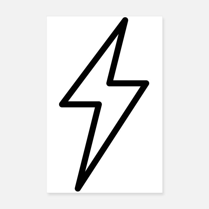 Blitz Symbol Umriss Donner Gewitter Poster 20x30 cm