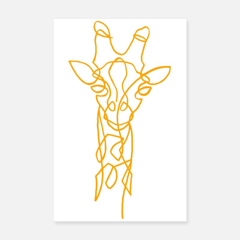 Esquisse de la girafe Poster 20 x 30 cm