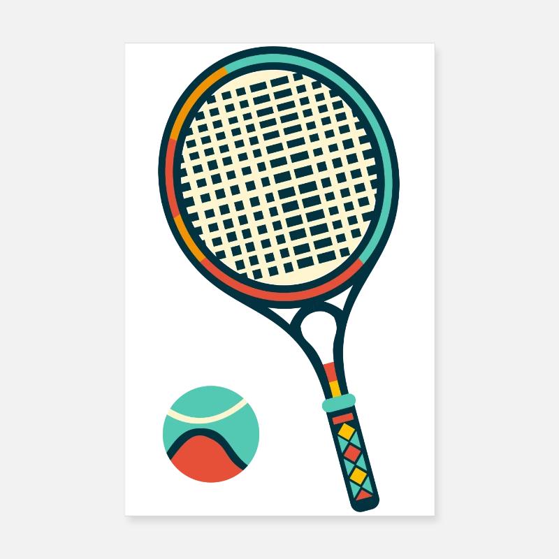 Tennis - Poster 20x30 cm - Weiß