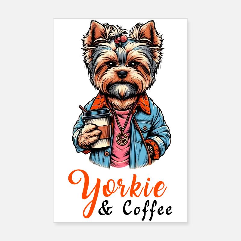 Yorkshire Terrier Kaffee Poster 20x30 cm
