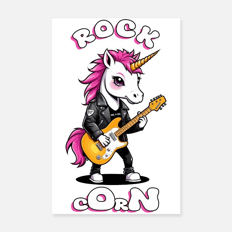 Punk Rocker Unicorn Poster 8" x 12" (20x30 cm)