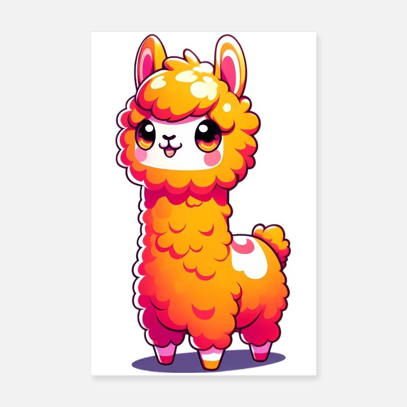 Alpaka - Poster 20x30 cm - Weiß