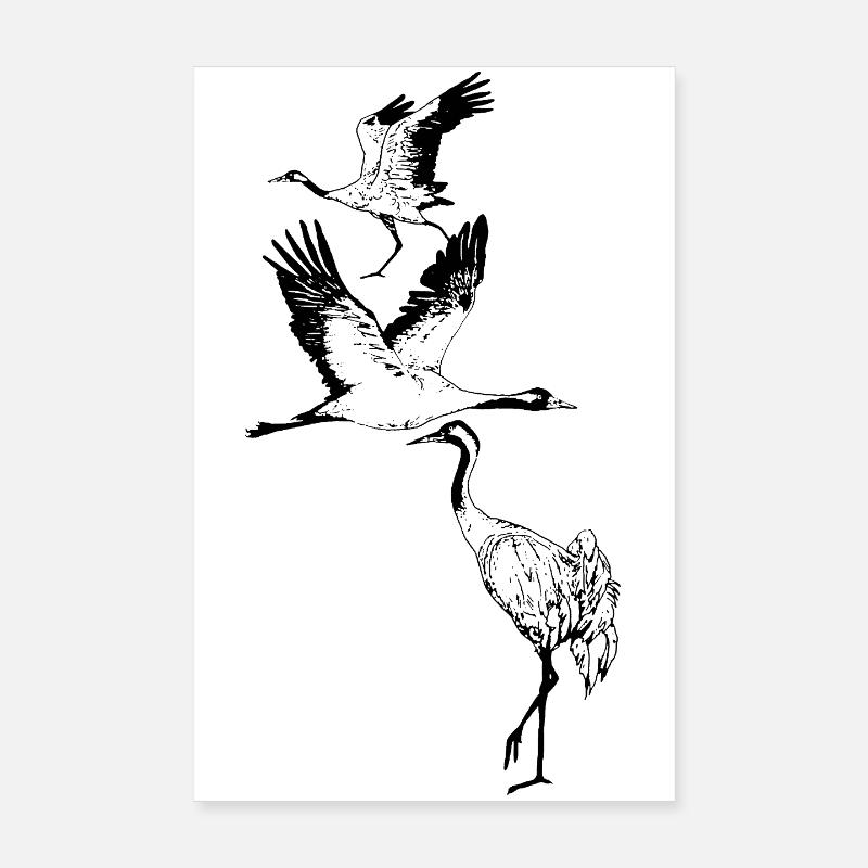 CRANES Poster 8" x 12" (20x30 cm)