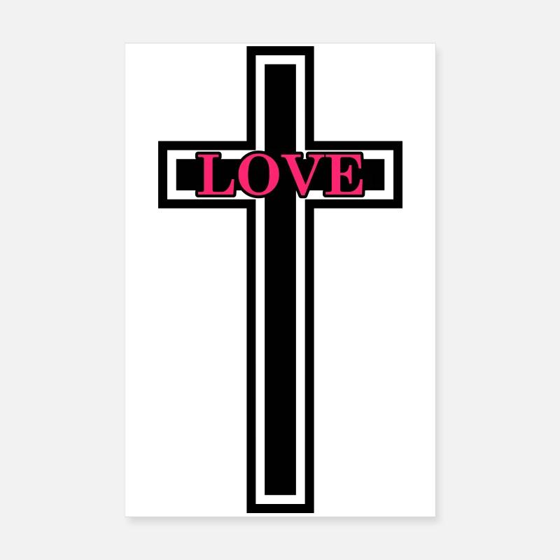 Croix Amour Chrétien Poster 20 x 30 cm