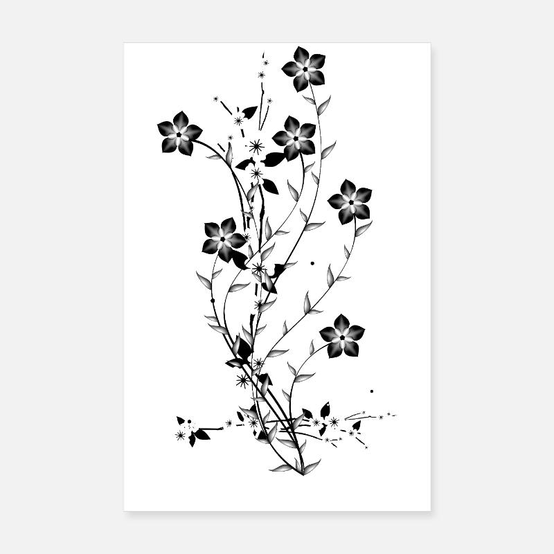 Fleurs éclatantes de contraste absolu Poster 20 x 30 cm
