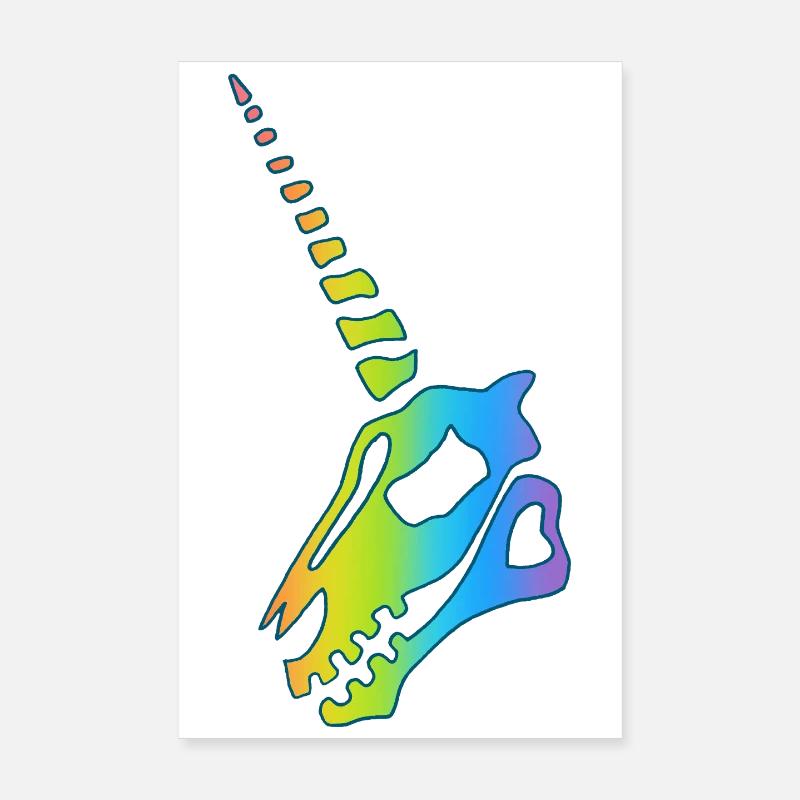 Regenbogen Einhorn Schädel Poster 20x30 cm