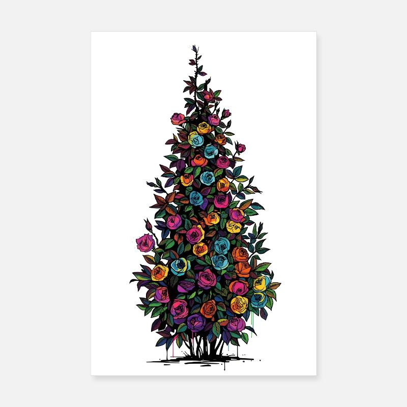 Fleur pyramide arc-en-ciel couleurs Poster 20 x 30 cm