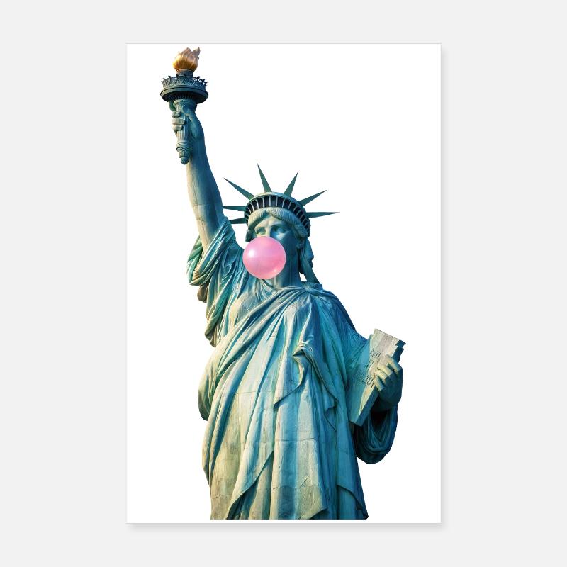 La Statue de la Liberté mâche du chewing-gum Poster 20 x 30 cm