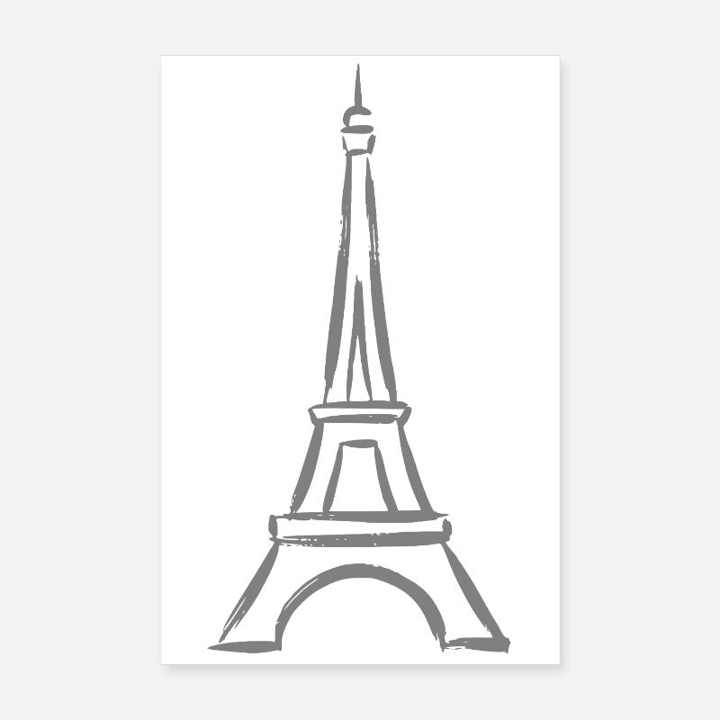 Minimalistische Eiffelturm-Skizze Poster 20x30 cm