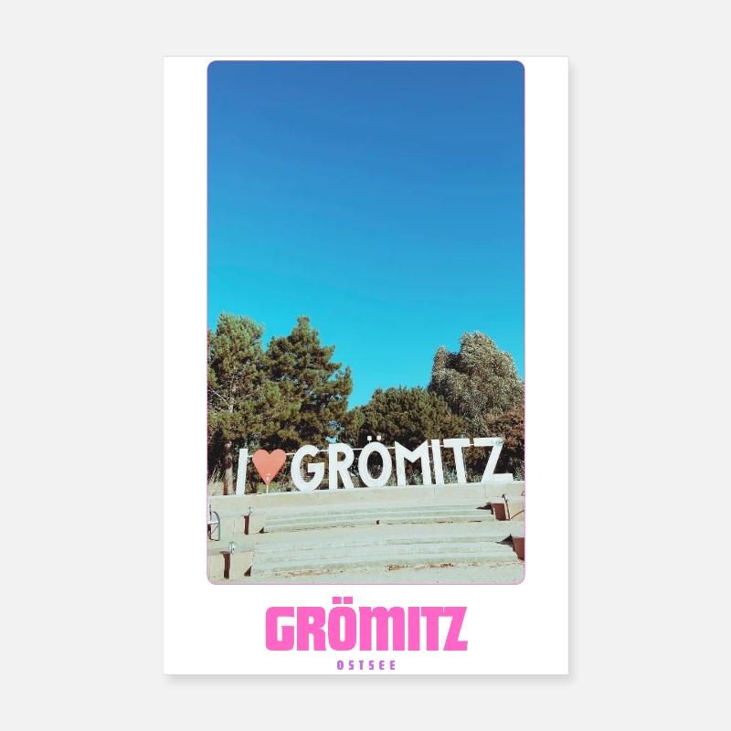 Grömitz _ Ostsee - Poster 20x30 cm - Weiß