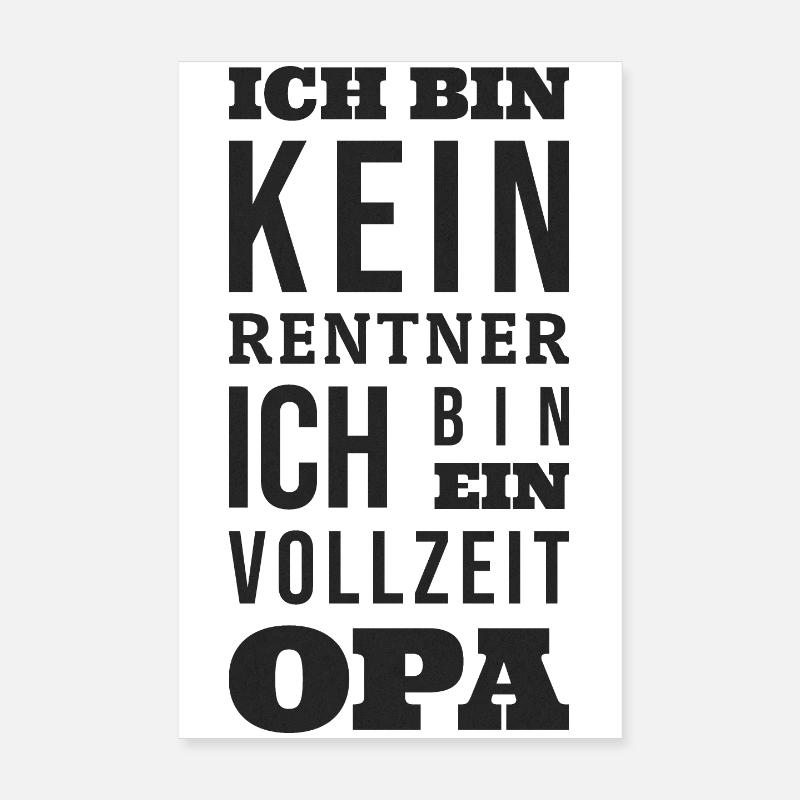 Rentner Vollzeit Opa Poster 20x30 cm