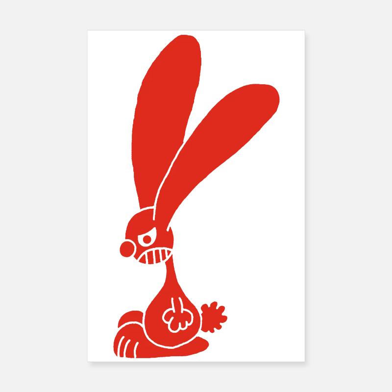 Grumpy red rabbit Poster 8" x 12" (20x30 cm)