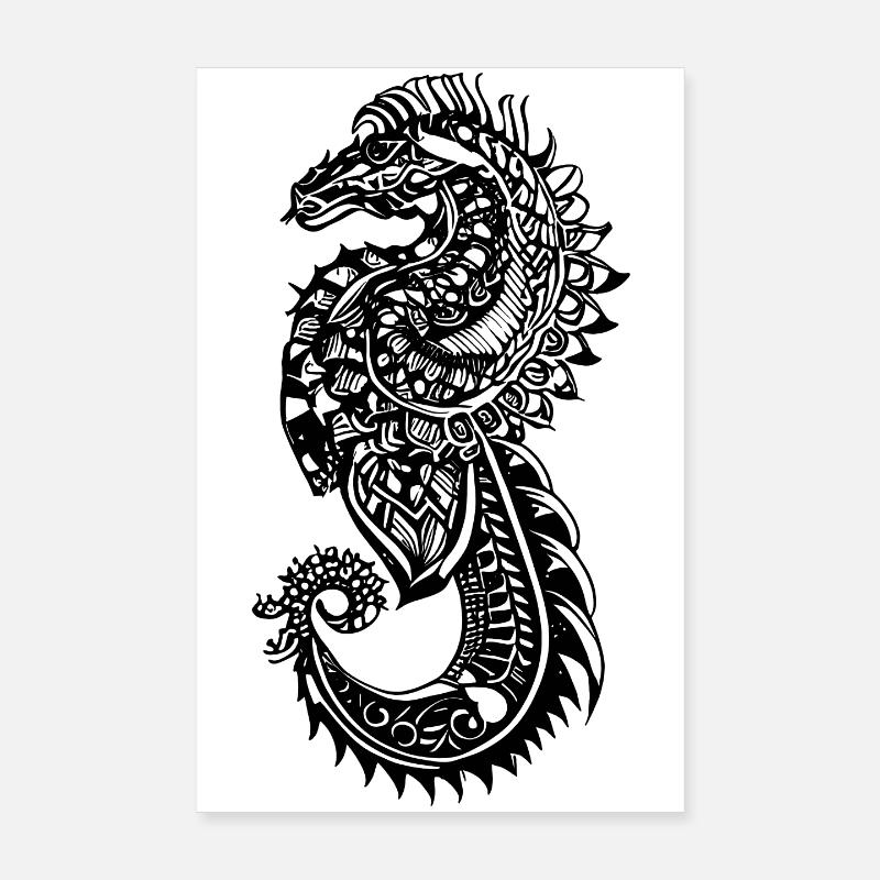 Seepferdchen Tattoo Poster 20x30 cm