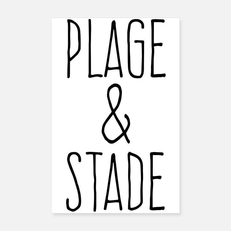 Plage et stade Poster 20 x 30 cm