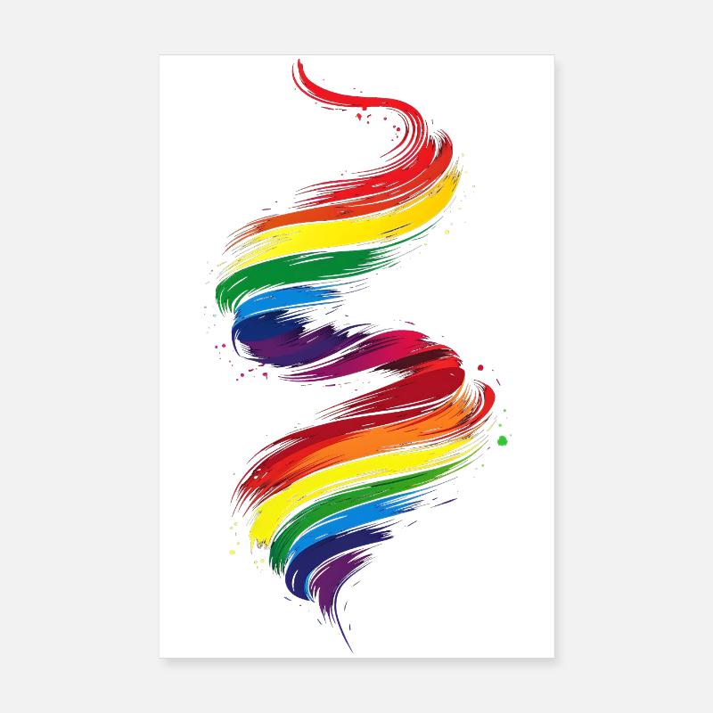 Abstraktes Regenbogen Pride Tornado Design - Lebendig Poster 20x30 cm