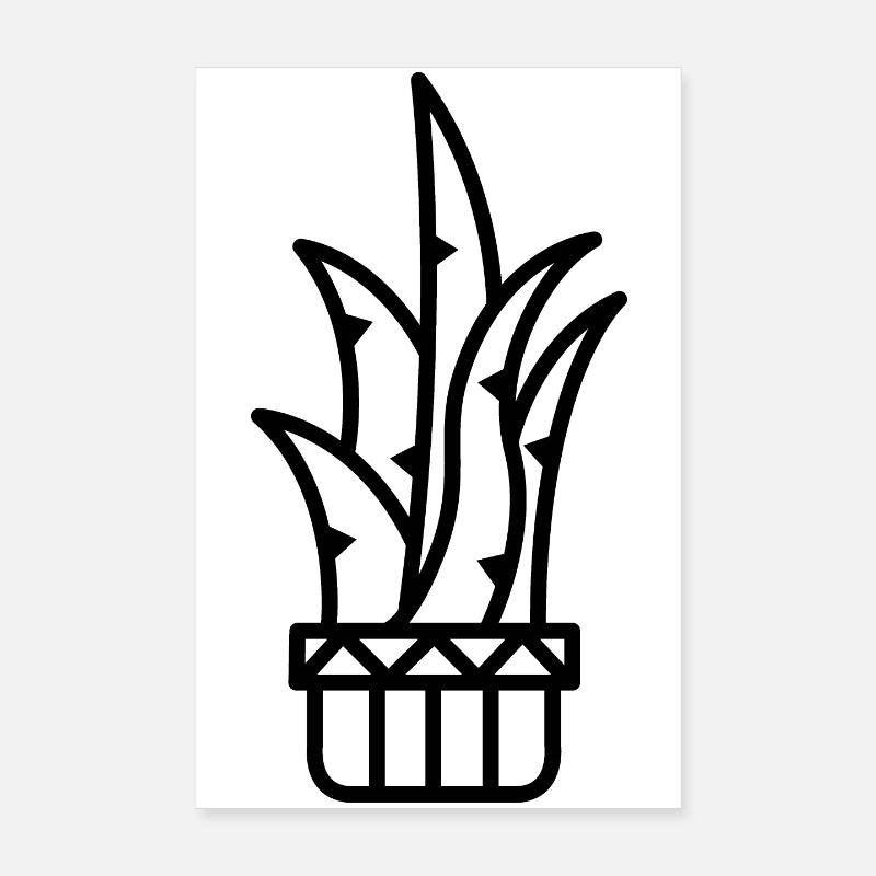 Icône de plante de cactus Icône de plantes botaniques Poster 20 x 30 cm
