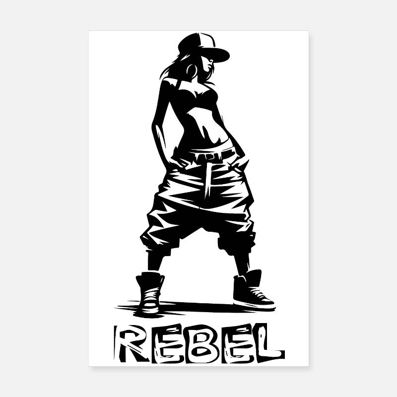 Conception rebelle féminine Poster 20 x 30 cm