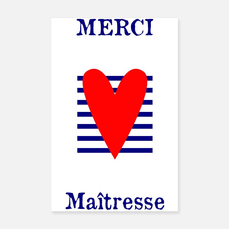 MERCI. MAÎTRESSE. MERCI MAÎTRESSE. MAITRESSE Poster 20 x 30 cm