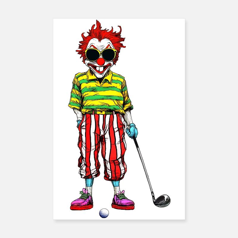 Clown Golf Poster 8" x 12" (20x30 cm)