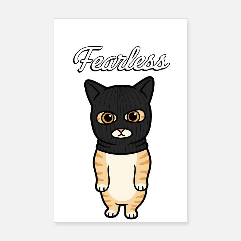 Fearless Bandit Cat Poster 8" x 12" (20x30 cm)