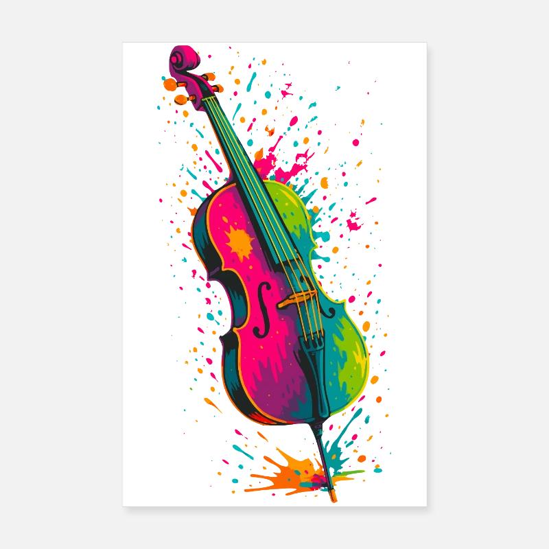 Cello Splash Poster 8" x 12" (20x30 cm)