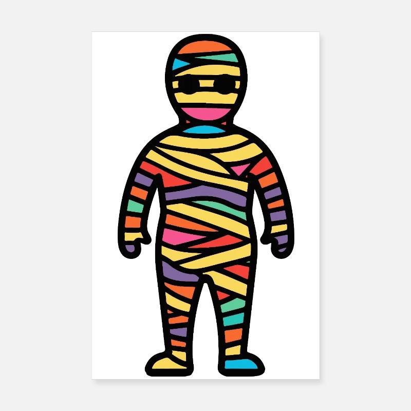 Mummy Halloween Comic Funny Poster 8" x 12" (20x30 cm)