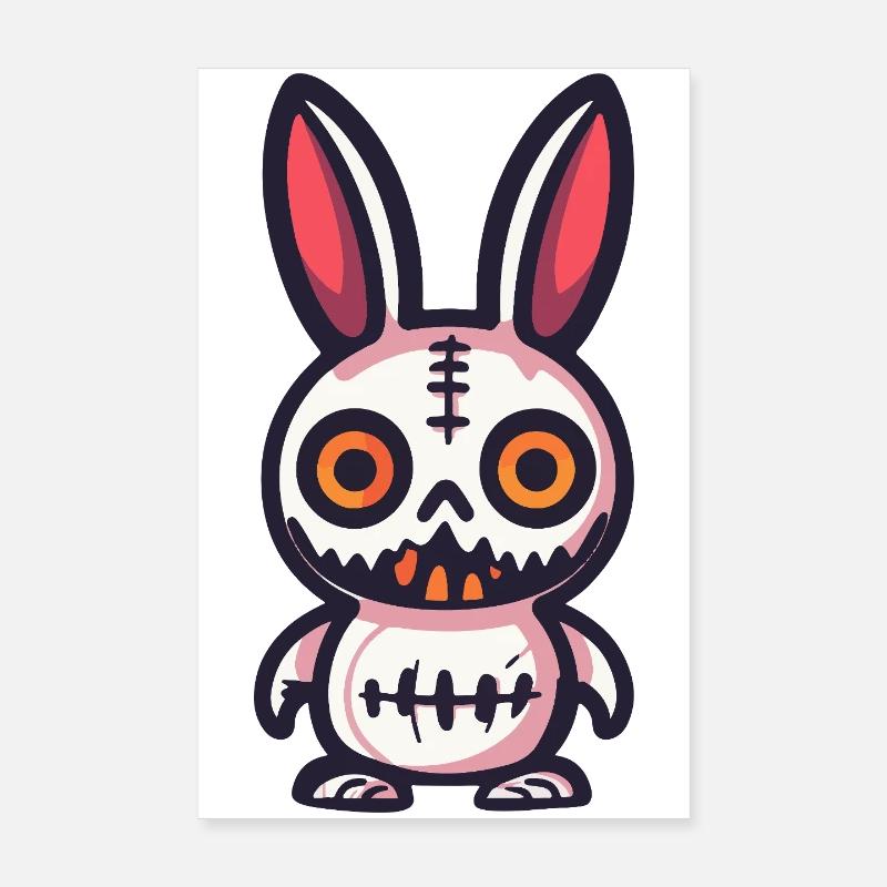 Lapin Halloween Bande dessinée Drôle Poster 20 x 30 cm