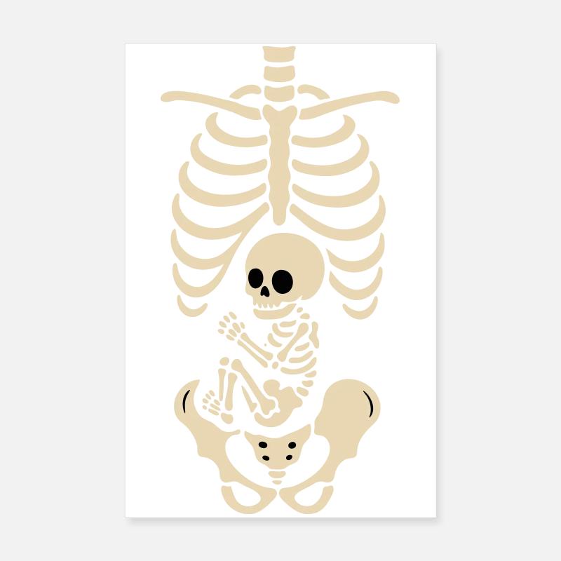 Skelett der Mutterschaft - Poster 20x30 cm - Weiß