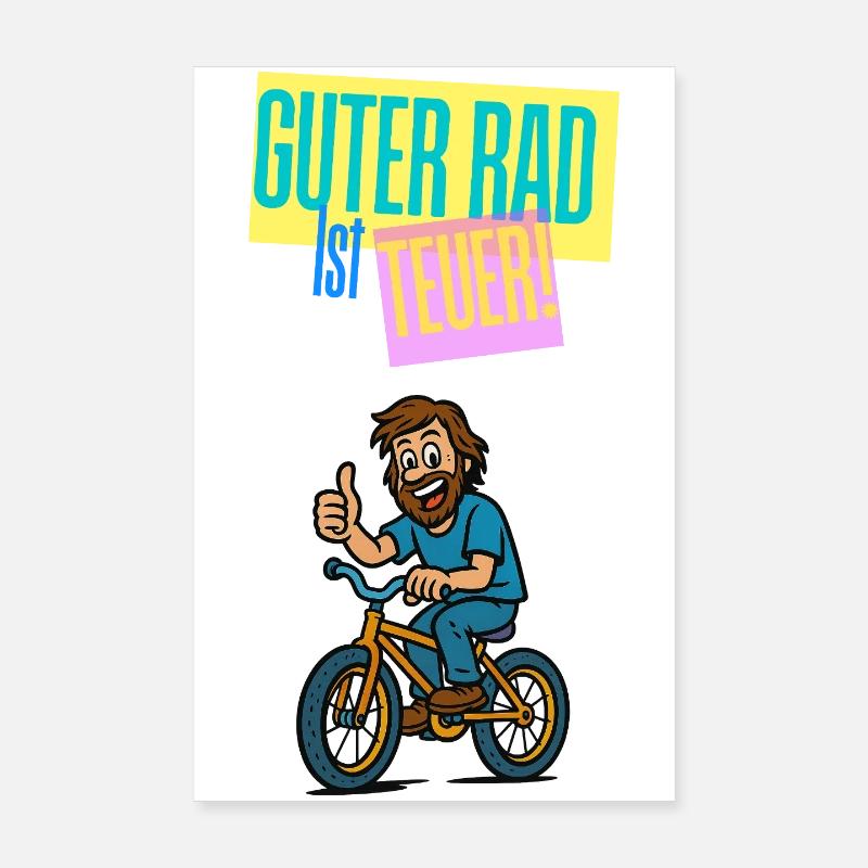 Good Wheel Expensive - Bicycle Humor Comic Poster 8" x 12" (20x30 cm)