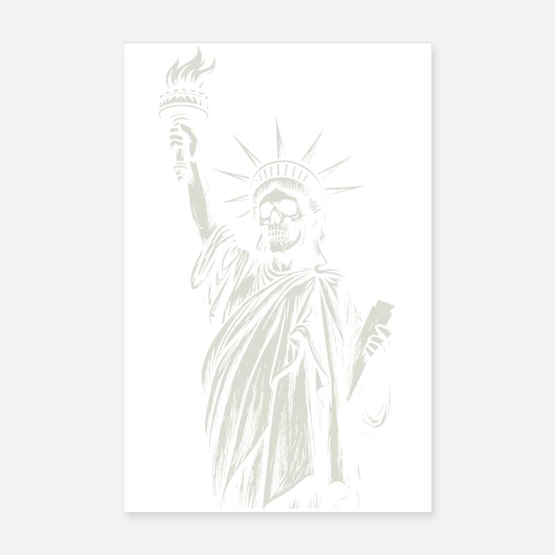 Illustration de la Torche du Crâne de la Statue de la Liberté Poster 20 x 30 cm