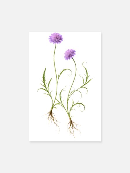 Meadow Flower Nature Illustration - Poster 8" x 12" (20x30 cm) - white - Front