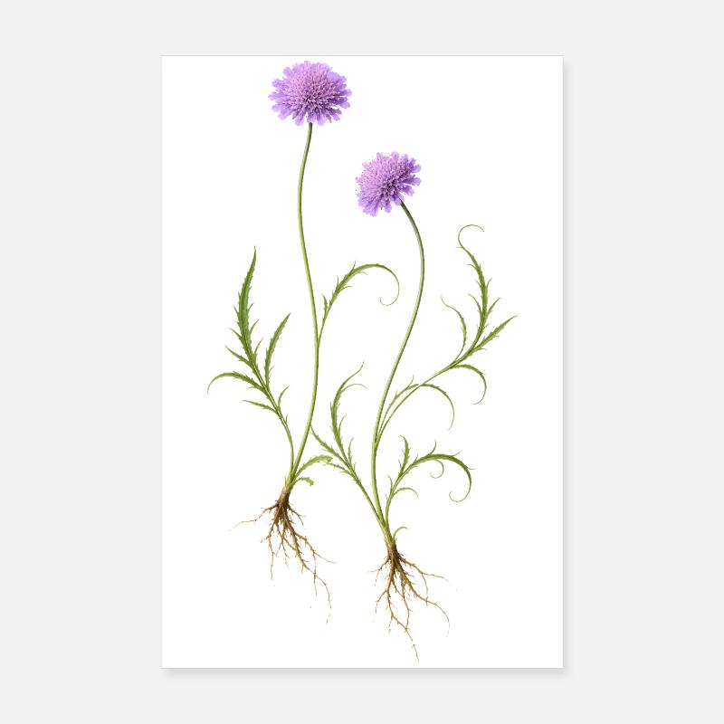 Illustration de la nature des fleurs de prairie Poster 20 x 30 cm