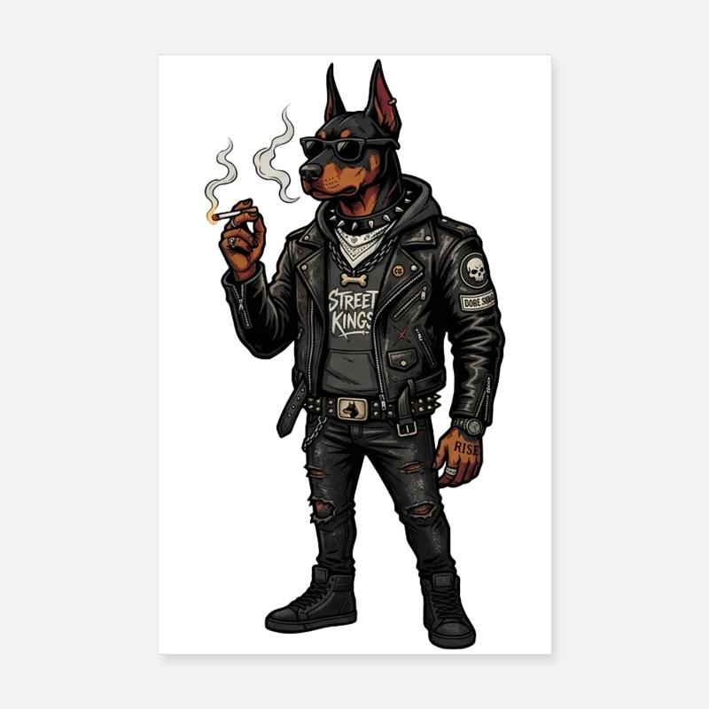 Doberman Rebel Street Poster 20 x 30 cm