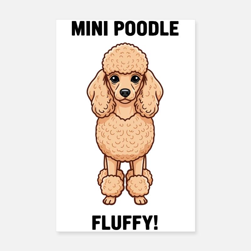 Chien Caniche Nain Poodle Fluffy Canin Poster 20 x 30 cm