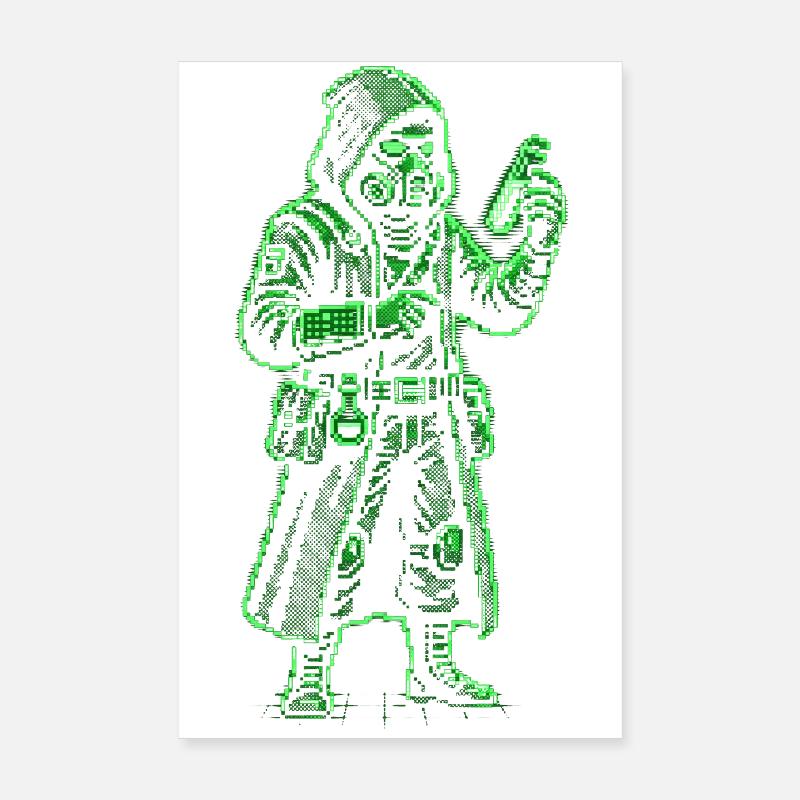 Punk Apothecary Pixel Art Retro Hacker Poster 8" x 12" (20x30 cm)
