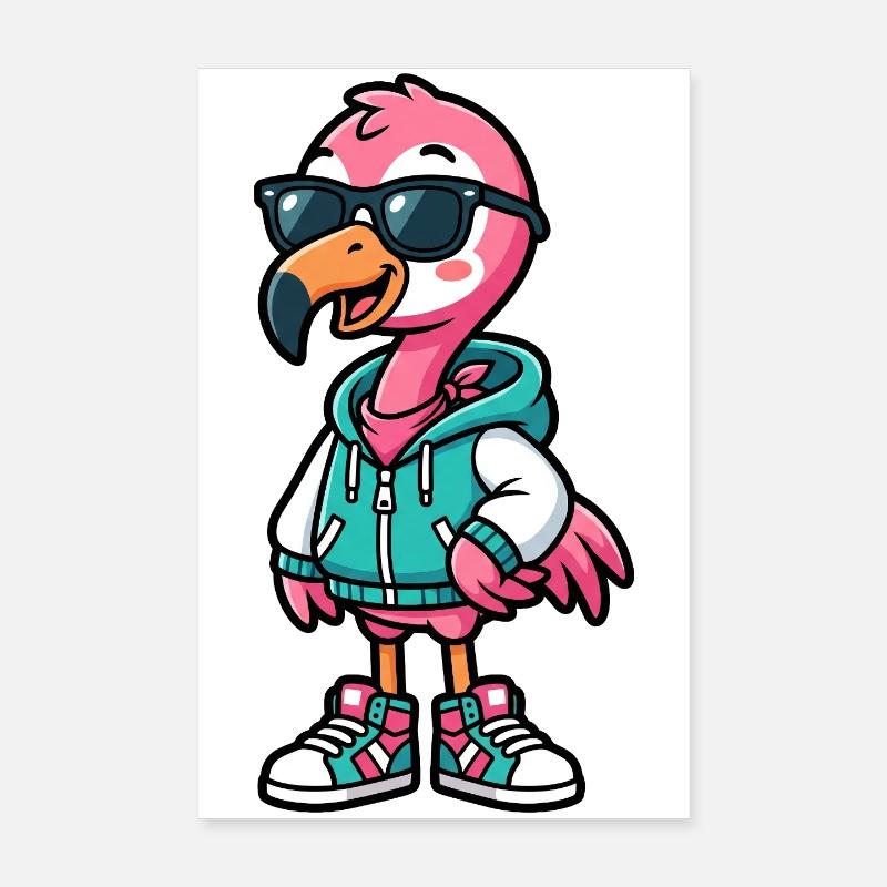 Cool Flamingo - Poster 8" x 12" (20x30 cm) - white