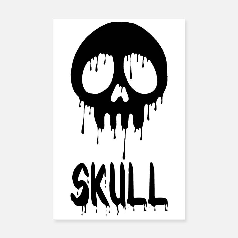 Graffiti noir tête de mort manga Poster 20 x 30 cm