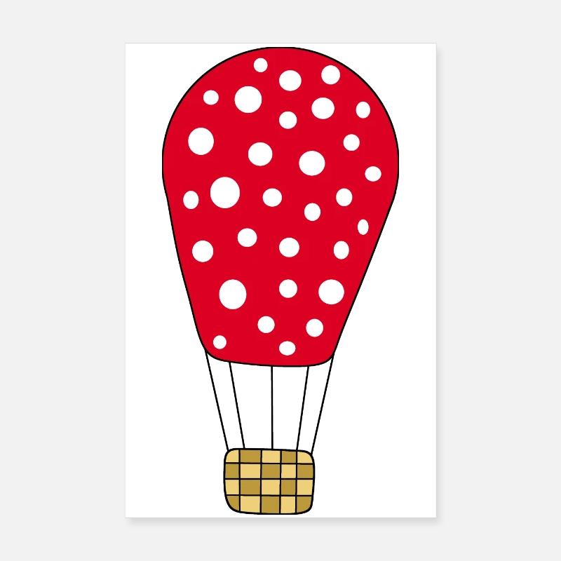 Heißluftballon rot Poster 20x30 cm