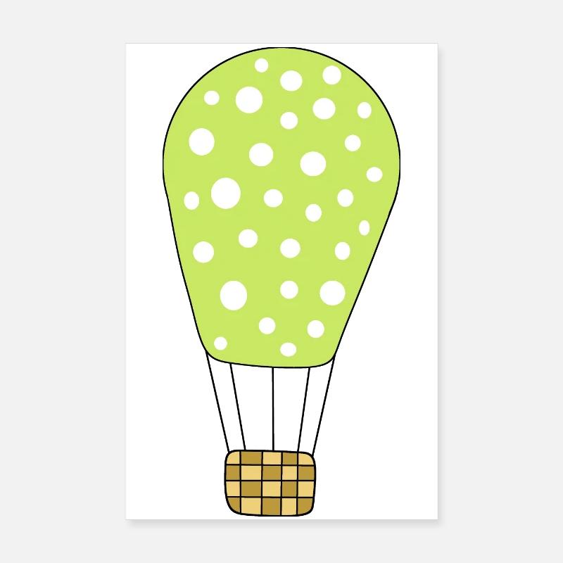 Montgolfière verte Poster 20 x 30 cm