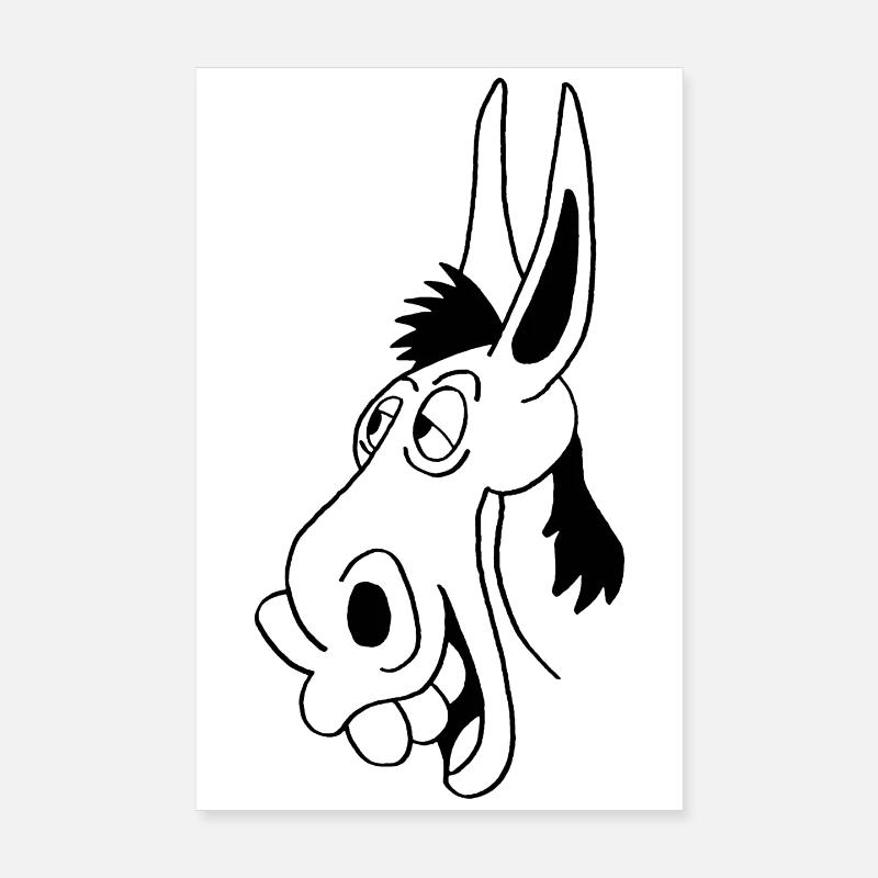 Schwarzer Esel Poster 20x30 cm