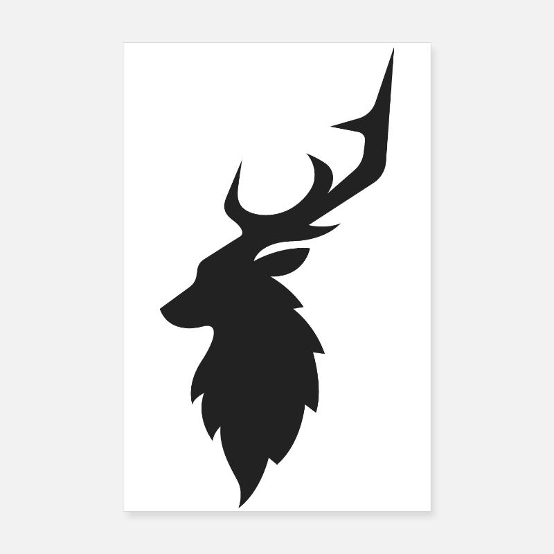 schwarzer Hirsch Poster 20x30 cm