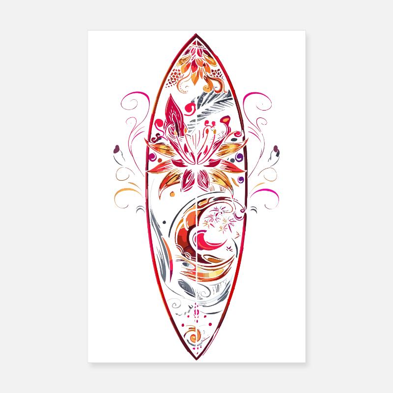 Surfboard Cartoon Poster 8" x 12" (20x30 cm)